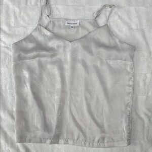 Prologue Women's White Satin Top